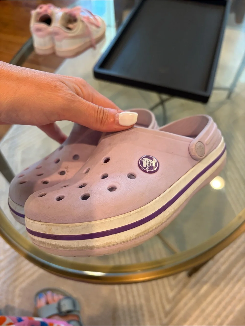 CROCS size 12 Kids Classic Clog with Purple Accents
